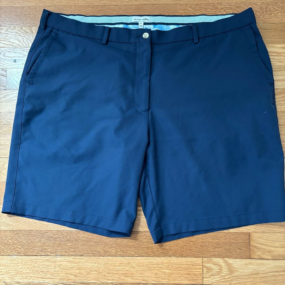 Peter Millar Chino Shorts Men's Size 42 Navy Golf Polyester Pockets Flat Front